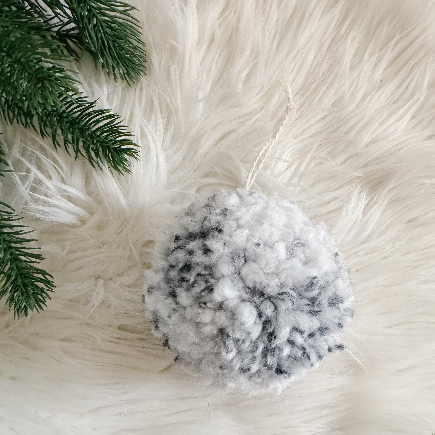 Woolly Pom Pom Christmas Ornament | Marble