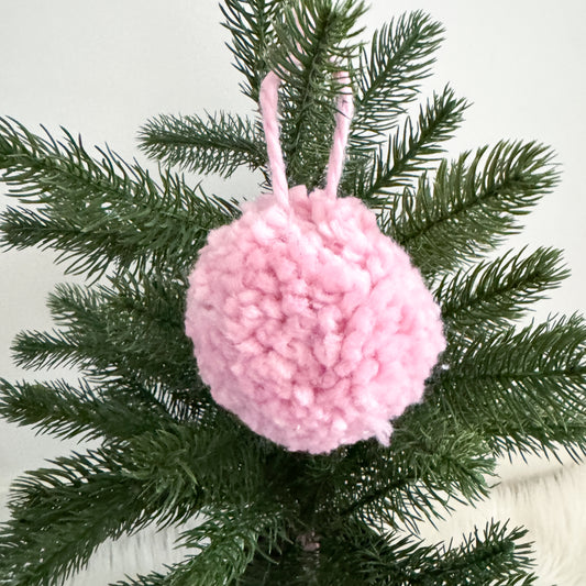 Woolly Pom Pom Christmas Ornament | Pink