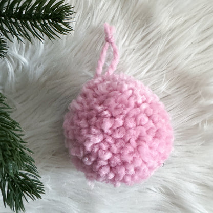 Woolly Pom Pom Christmas Ornament | Pink