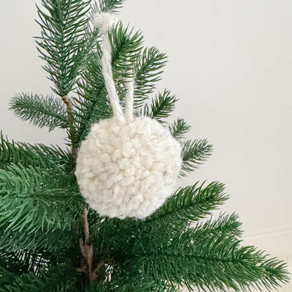 Woolly Pom Pom Christmas Ornament | Wheat