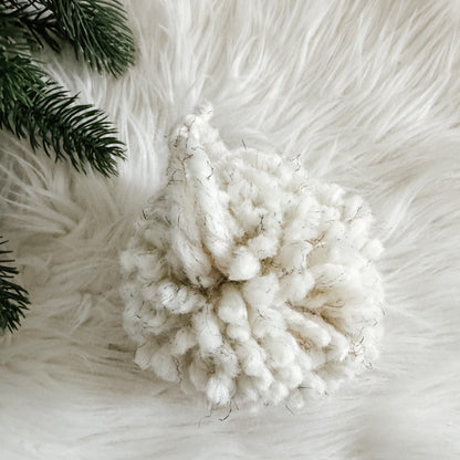 Woolly Pom Pom Christmas Ornament | Wheat