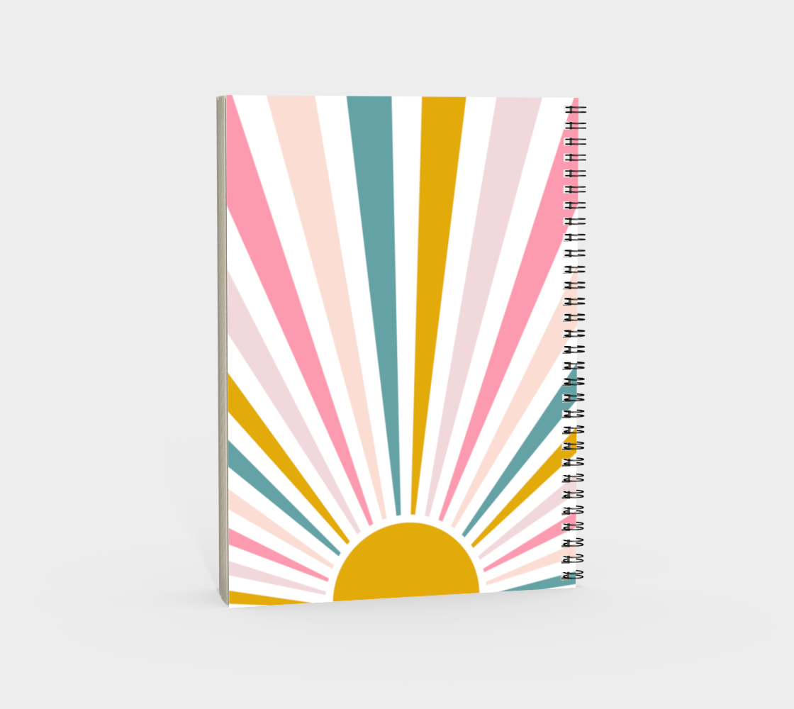 Lil' Ray O' Sunshine, Portrait notebook, Spiral Bound Notebook, Blank, Ruled or Bullet Paper, for Crafters, Fibre enthusiasts, Crocheters and Knitters