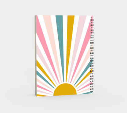 Lil' Ray O' Sunshine, Portrait notebook, Spiral Bound Notebook, Blank, Ruled or Bullet Paper, for Crafters, Fibre enthusiasts, Crocheters and Knitters