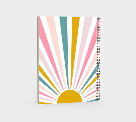 Lil' Ray O' Sunshine, Portrait notebook, Spiral Bound Notebook, Blank, Ruled or Bullet Paper, for Crafters, Fibre enthusiasts, Crocheters and Knitters