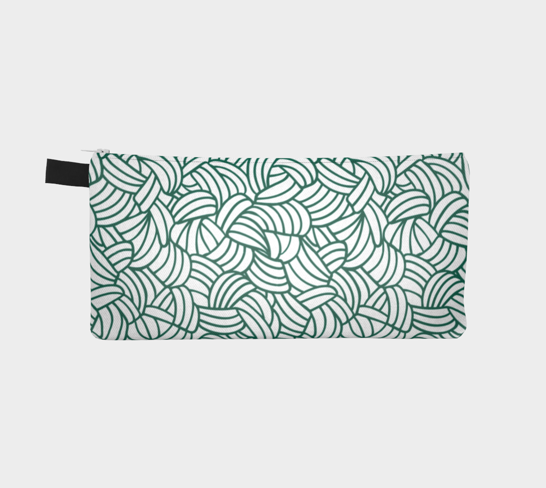 Knots All Over Green, Small Case, Crochet Hook and Knitting Needles Case, Notions Bag, Accessories Case, Crocheting Knitting, Fibre Enthusiasts, Crafters, Crocheter and Knitter Humour