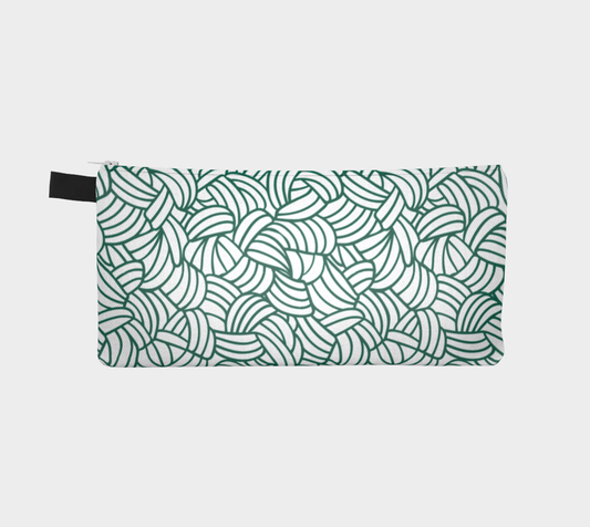 Knots All Over Green, Small Case, Crochet Hook and Knitting Needles Case, Notions Bag, Accessories Case, Crocheting Knitting, Fibre Enthusiasts, Crafters, Crocheter and Knitter Humour