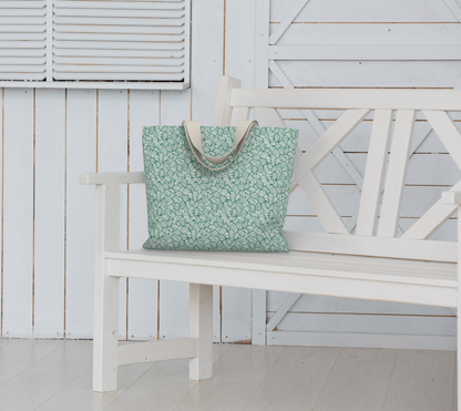 Knots All Over Green, Market Tote Yarn Project Bag, Crochet Hook or Knitting Needles, Notions Bag, Crocheting Knitting Case, Fibre Organizer, Crafters, Crocheter and Knitter Humour Gift