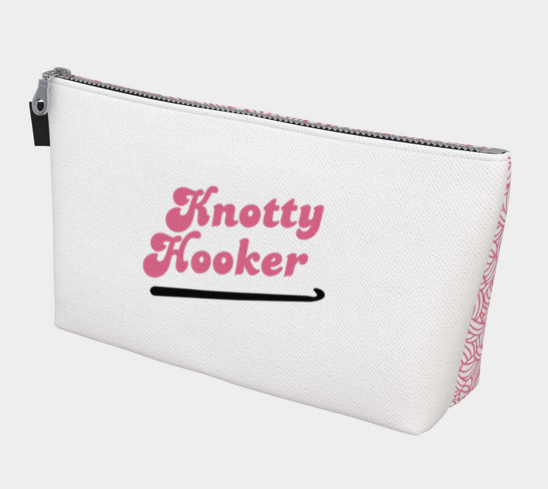 Knotty Hooker Dark Pink, Notions Bag, Crochet Hook, Knitting Needles Organizer, Accessories Case, Crocheting Knitting, Fibre Enthusiasts, Crafters, Crocheter and Knitter Humour Gift