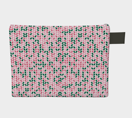 Knit All Over Project Pouch Bag, Carry All Project Pouch, Canvas and Denim Zipper Pull Bag, Crocheter, Knitter, Yarn Collector Case, Organizer