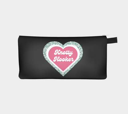 Knotty Hooker, Small Case, Crochet Hook and Knitting Needles Case, Notions Bag, Accessories Case, Crocheting Knitting, Fibre Enthusiasts, Crafters, Crocheter and Knitter Humour