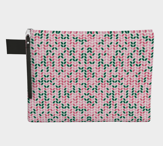 Knit All Over Project Pouch Bag, Carry All Project Pouch, Canvas and Denim Zipper Pull Bag, Crocheter, Knitter, Yarn Collector Case, Organizer