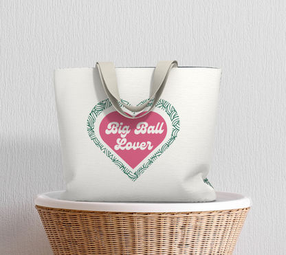 Big Ball Lover, Market Tote Yarn Project Bag, Crochet Hook or Knitting Needles, Notions Bag, Crocheting Knitting Case, Fibre Organizer, Crafters, Crocheter and Knitter Humour Gift