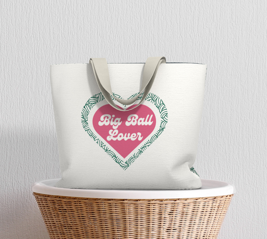 Big Ball Lover, Market Tote Yarn Project Bag, Crochet Hook or Knitting Needles, Notions Bag, Crocheting Knitting Case, Fibre Organizer, Crafters, Crocheter and Knitter Humour Gift