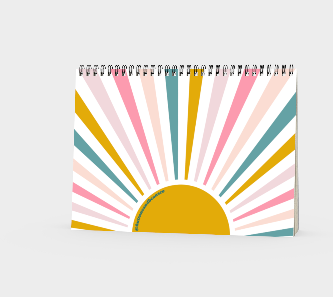 Lil' Ray O' Sunshine, Landscape Spiral Bound Notebook, Blank, Ruled or Bullet Paper, for Crafters, Fibre enthusiasts, Crocheters and Knitters