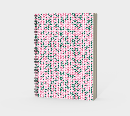 Knit All Over Spiral Bound Notebook, Blank, Ruled or Bullet Paper, for Crafters, Fibre enthusiasts, Crocheters and Knitters