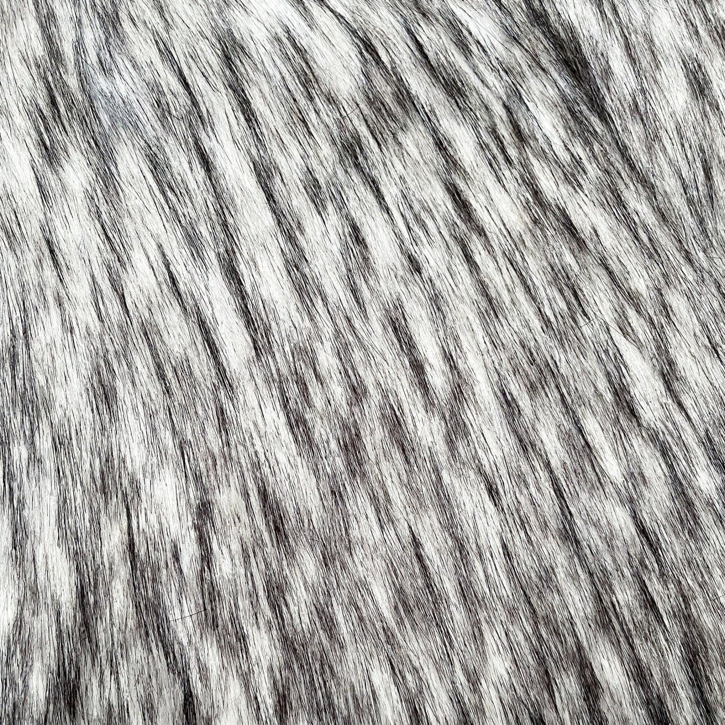 Grey Wolf Faux Fur Fabric by the Yard or Meter | Grey and Black Pompom Fur, Costume, Upholstery, stuffy - Buttons & Beans Co.- Buttons & Beans Co.