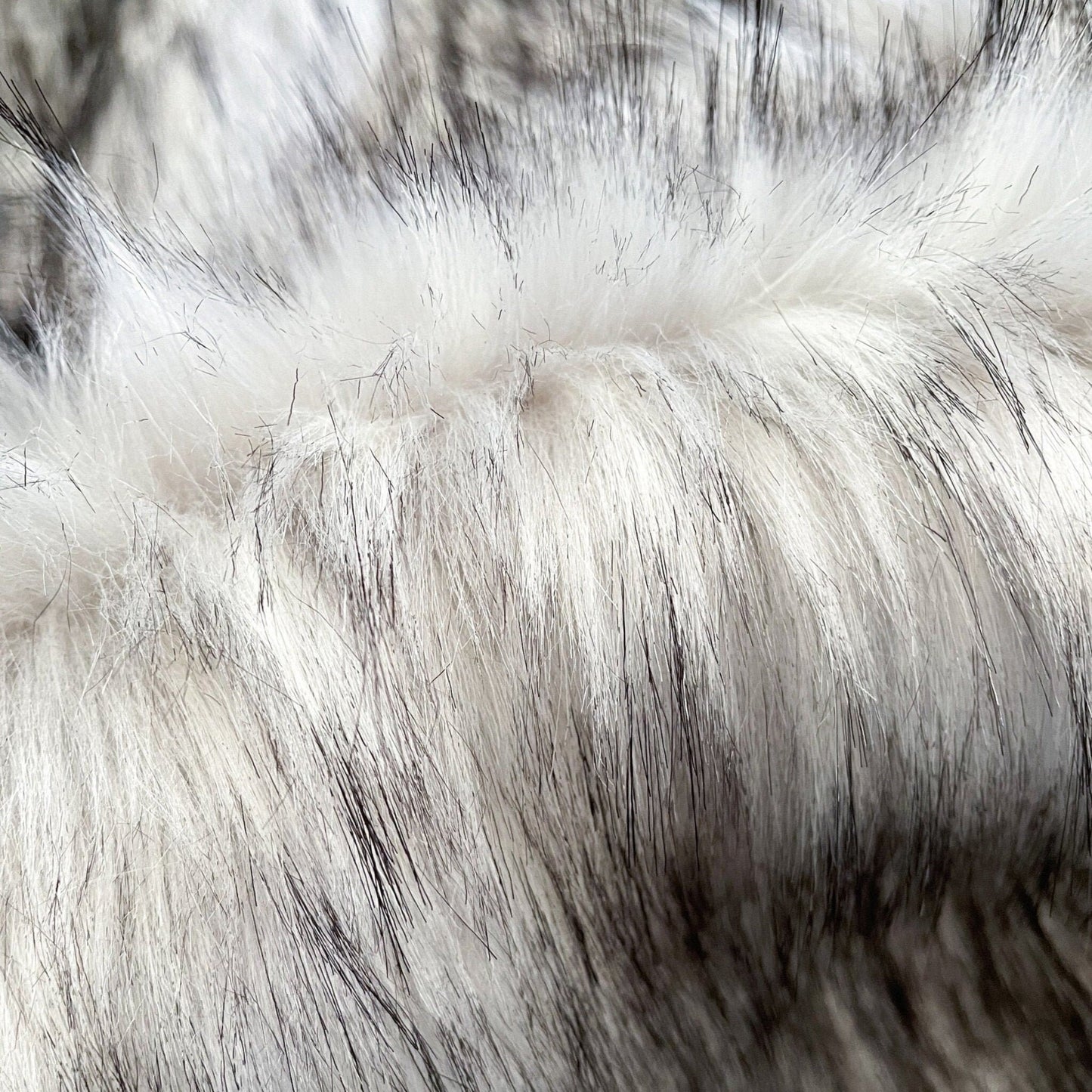 Grey Wolf Faux Fur Fabric by the Yard or Meter | Grey and Black Pompom Fur, Costume, Upholstery, stuffy - Buttons & Beans Co.- Buttons & Beans Co.