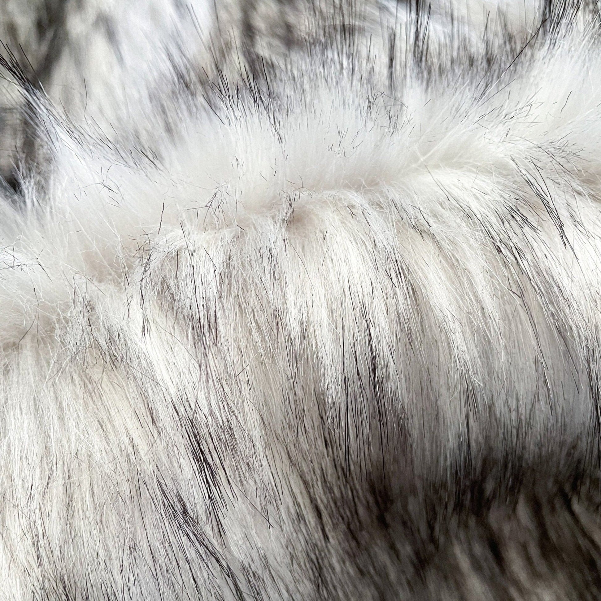 Grey Wolf Faux Fur Fabric by the Yard or Meter | Grey and Black Pompom Fur, Costume, Upholstery, stuffy - Buttons & Beans Co.- Buttons & Beans Co.