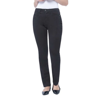 Santana Straight Jeans with Tummy Control | Black Denim, Size 12, 14