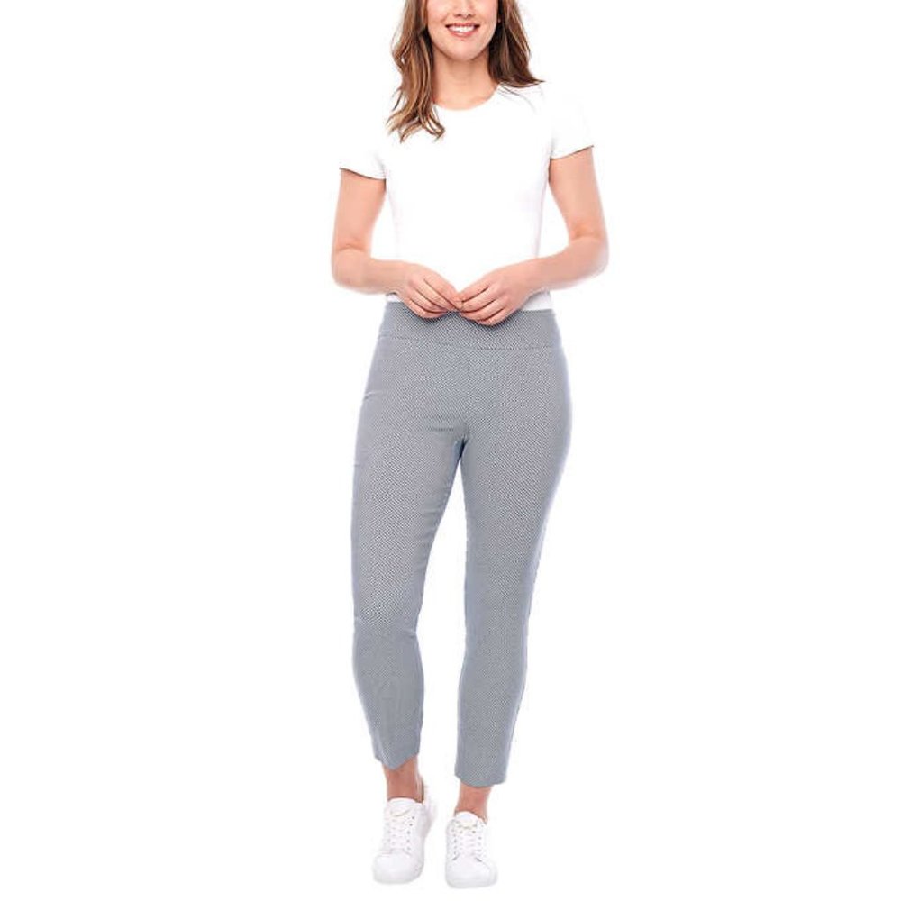 S.C. & Co. Women’s Pull-on Ankle Pant with Tummy Control Panel | Geo Blue