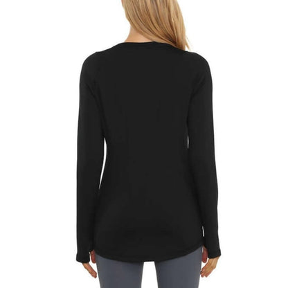 Spyder Brushed Crewneck Fleece Lined Top with Thumb Holes | Black Active Top