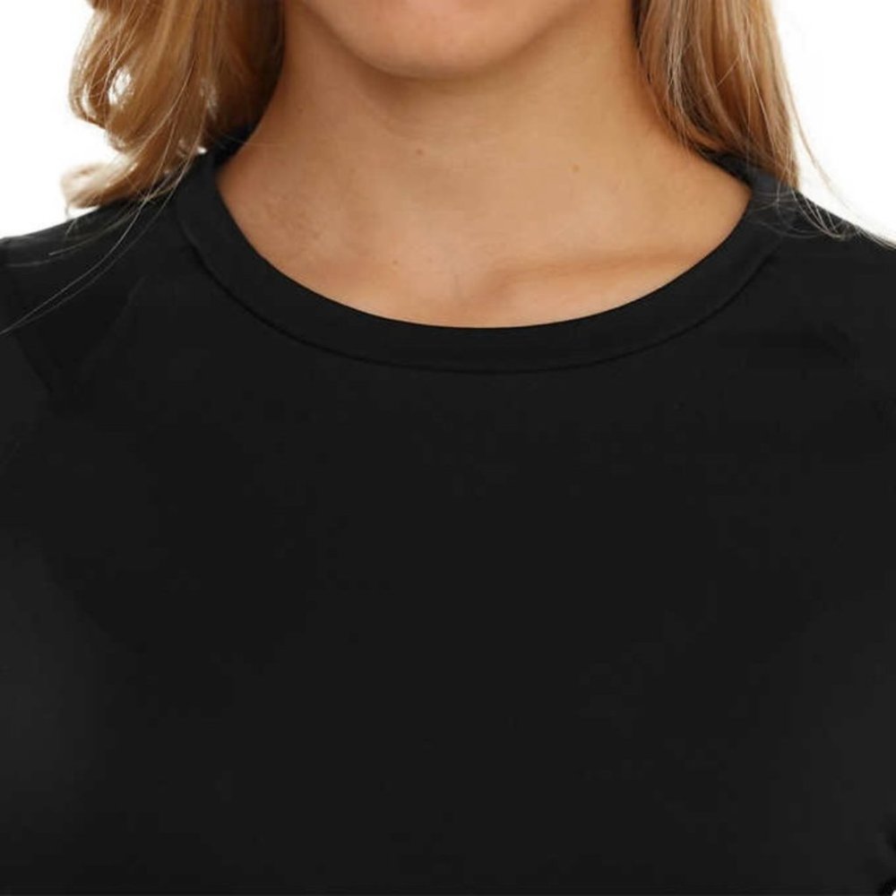 Spyder Brushed Crewneck Fleece Lined Top with Thumb Holes | Black Active Top