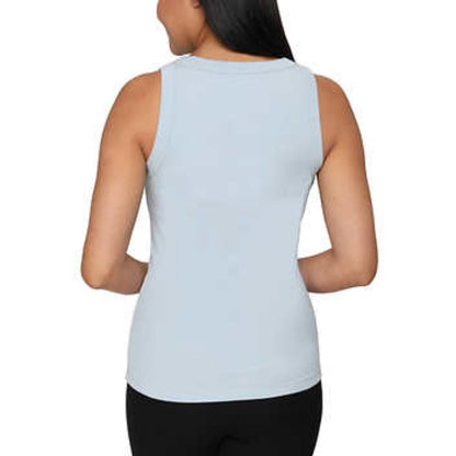 Tahari Women’s Tank Top, Sleeveless Top, Blue-Grey Muscle Tank, Crew