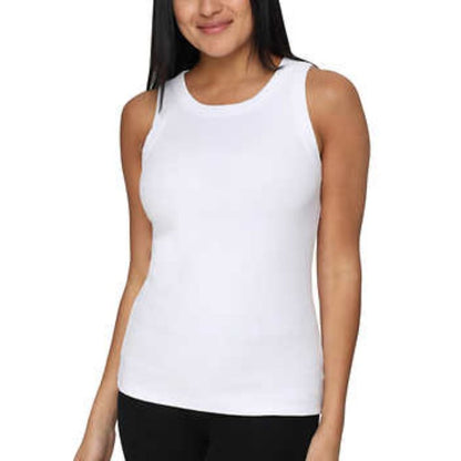 Tahari Women’s Tank Top, Sleeveless Top, White Muscle, Crew Neck