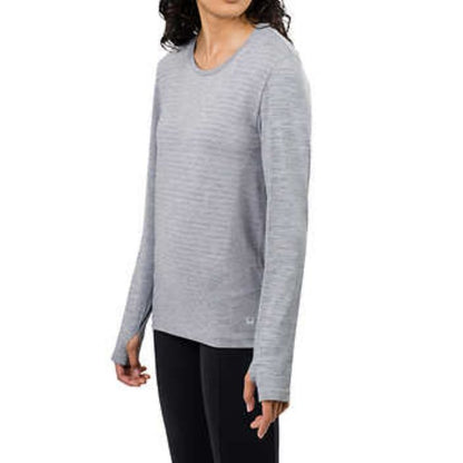 Tuff Athletics Women’s Seamless Top | Grey Pullover long Sleeve Active Shirt