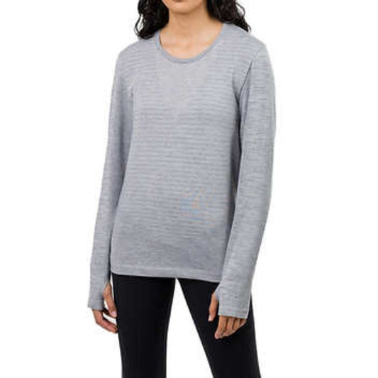 Tuff Athletics Women’s Seamless Top | Grey Pullover long Sleeve Active Shirt