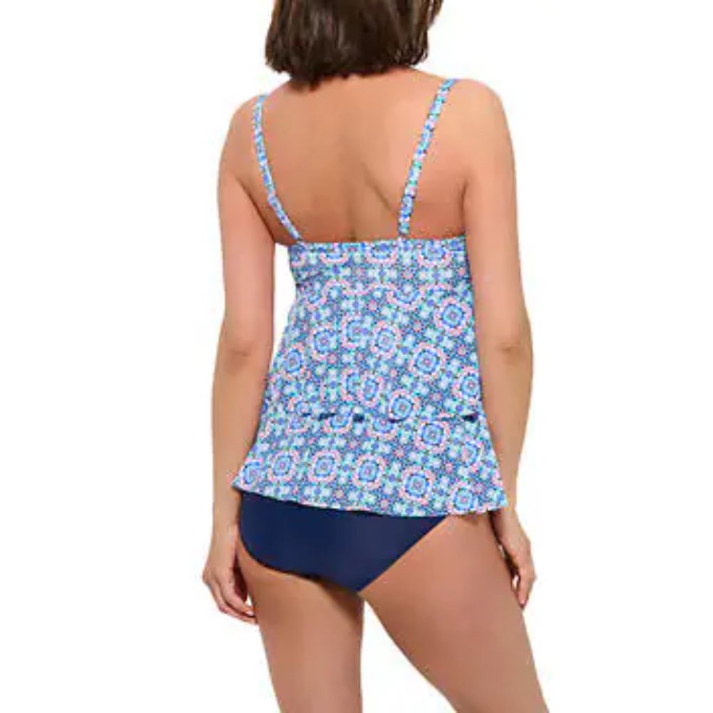 Christina 2 Piece Swimsuit Tiered Tankini and Bottoms | Blue