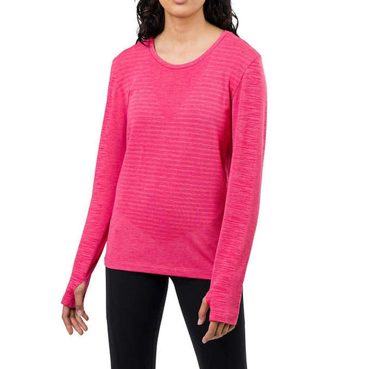 Tuff Athletics Women’s Seamless Top | Pink Pullover long Sleeve Active Top