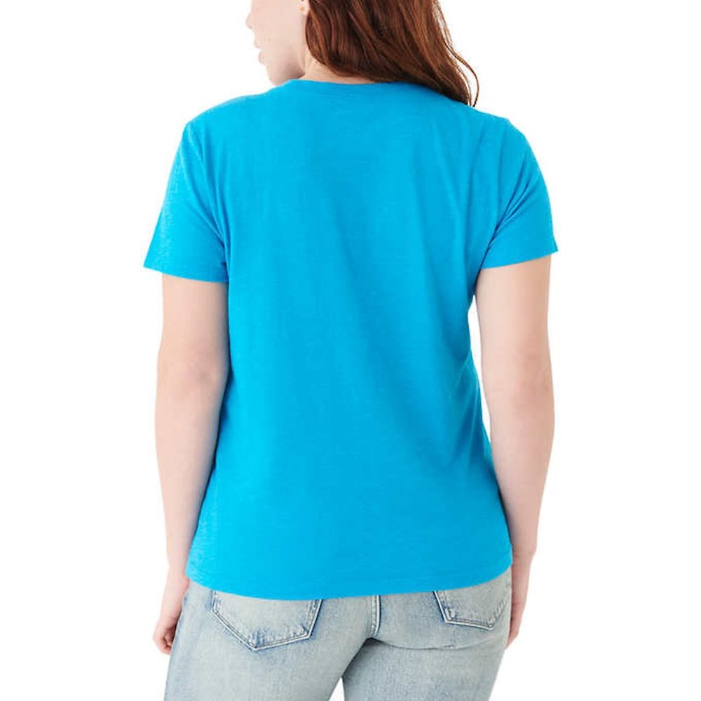 Lucky Brand Women's Graphic Tee Cotton T-Shirt | Blue Top, Ladies Short Slee