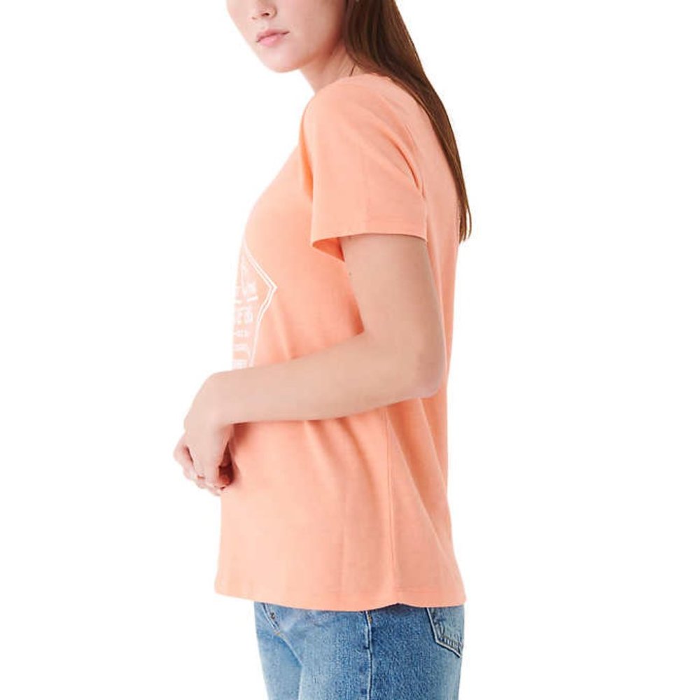 Lucky Brand Women's Graphic Tee Cotton T-Shirt | Coral Top, Ladies