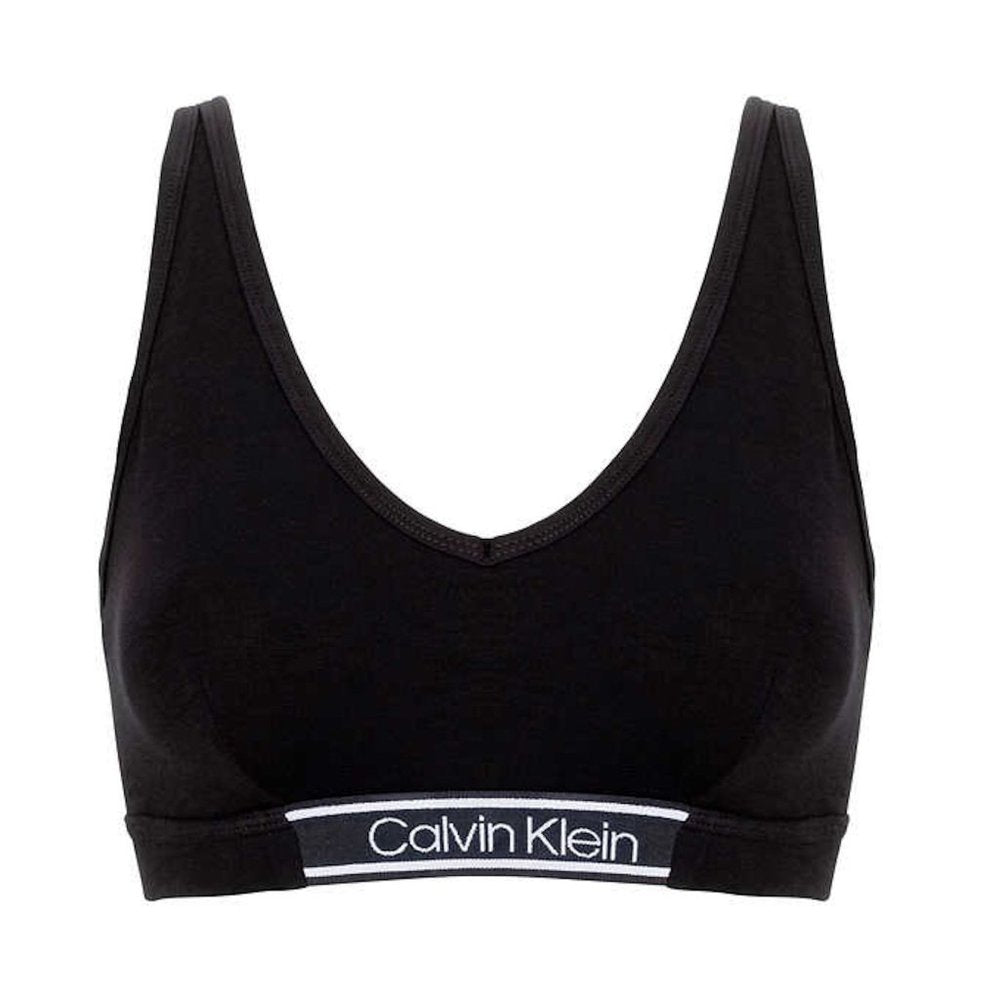 Calvin Klein Women's Bamboo Bralette, Pull on, Lightly Lined, Navy Blue Bra