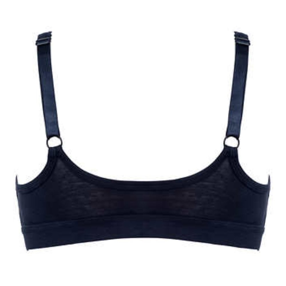 Calvin Klein Women's Bamboo Bralette, Pull on, Lightly Lined, Navy Blue Bra