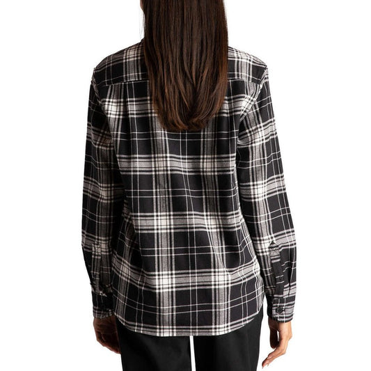 Tilley Women’s Brushed Flannel Shirt | Black and White Button-up Plaid Top