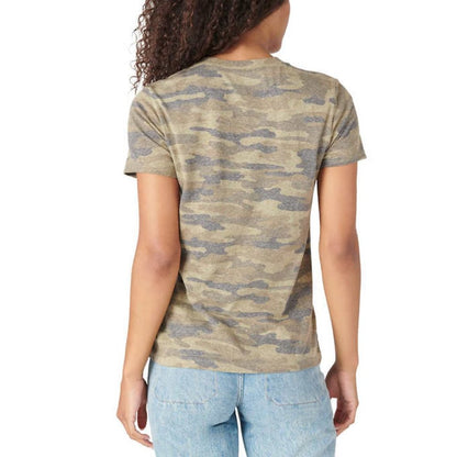 Lucky Brand Women's Graphic Tee Cotton T-Shirt | Camo pattern Green