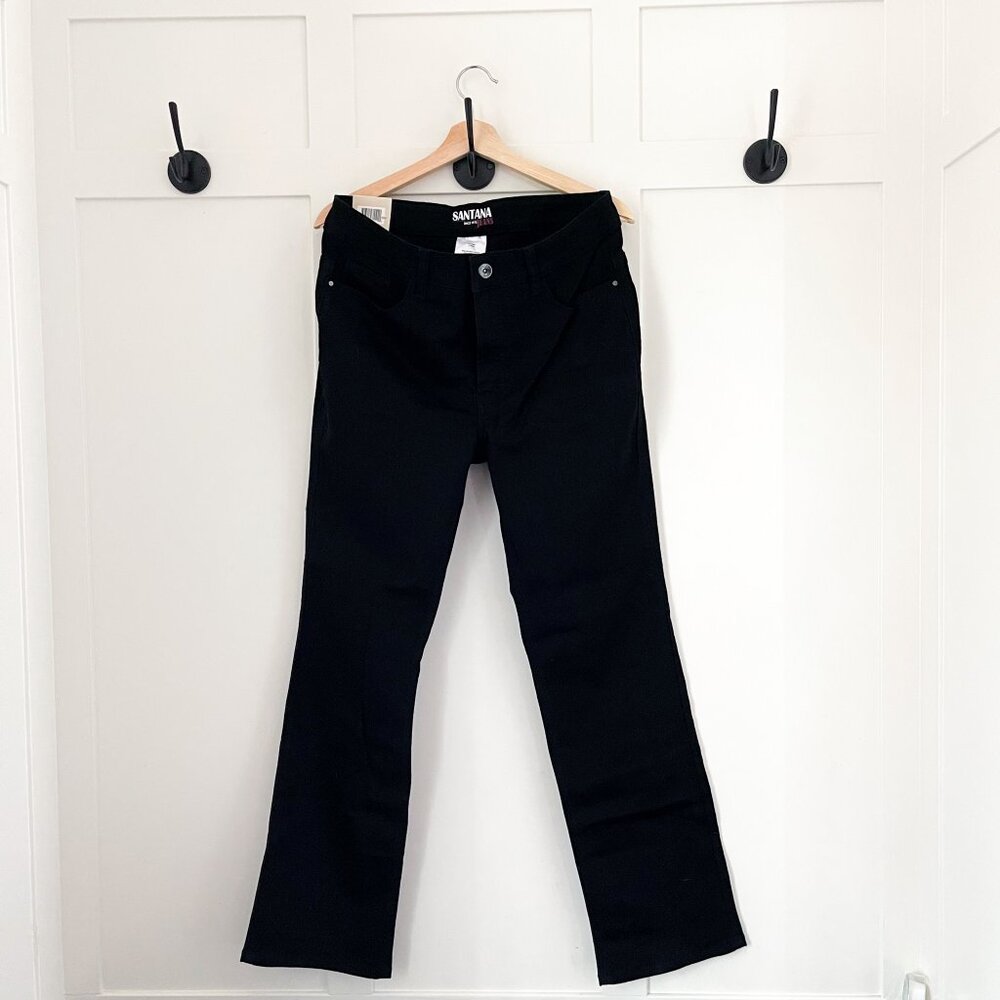 Santana Straight Jeans with Tummy Control | Black Denim, Size 12, 14