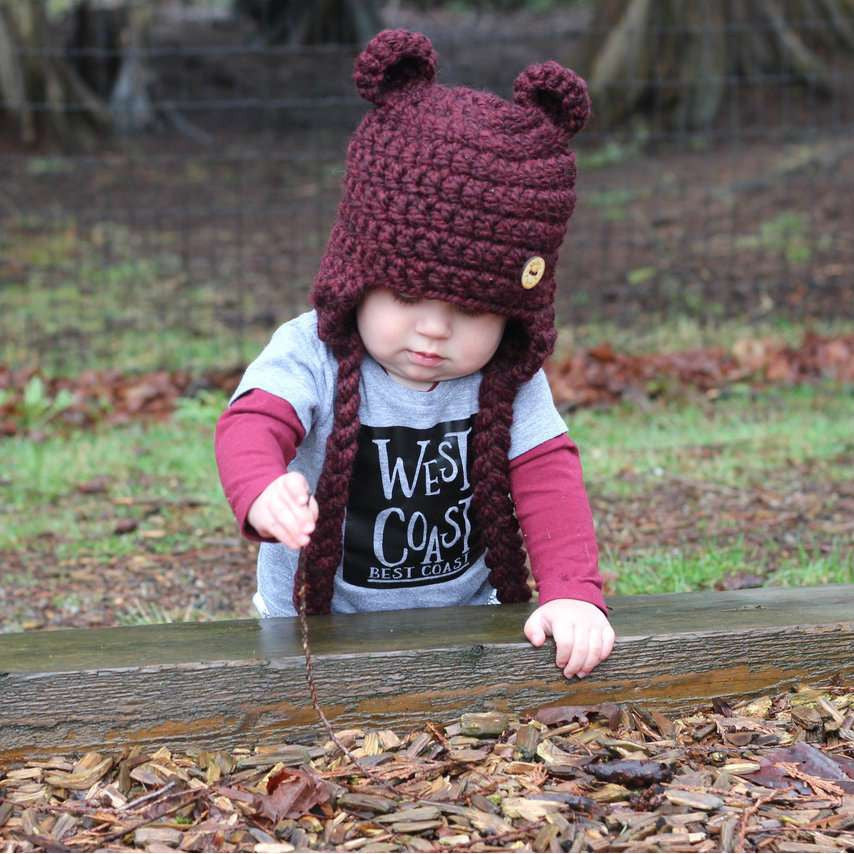 Bear Ear Hat or Pompom Aviator | Newborn to Child Crochet & Knit Accessories