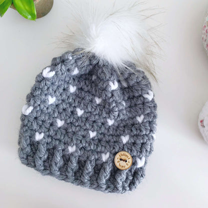 Mini Heart Hat | Newborn to Adult | Made to Order Crochet & Knit Accessories