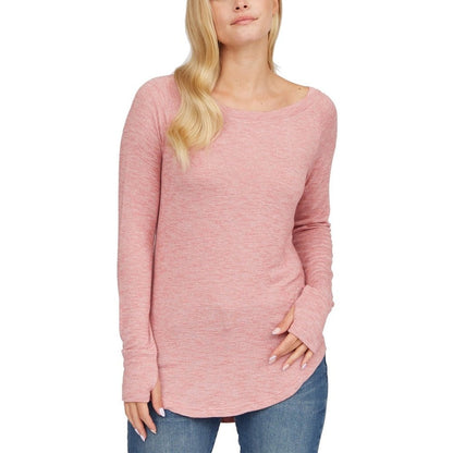 L, NEW Bench Women's Crew Neck Sweater | Pink Pullover long Sleeve Activewear top - Bench- Buttons & Beans Co.