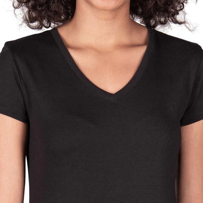 L, NEW Kirkland Signature Cotton Top Women’s Short Sleeve T-shirt | Black, nwt - Kirkland Signature- Buttons & Beans Co.