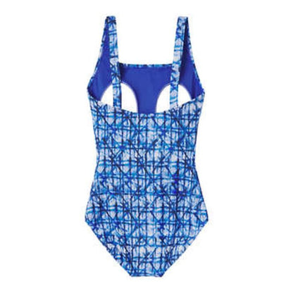 8, Size 8 NEW Speedo Women's 1 Piece Swimsuit Square Top | Blue Bathing Suit - Speedo- Buttons & Beans Co.