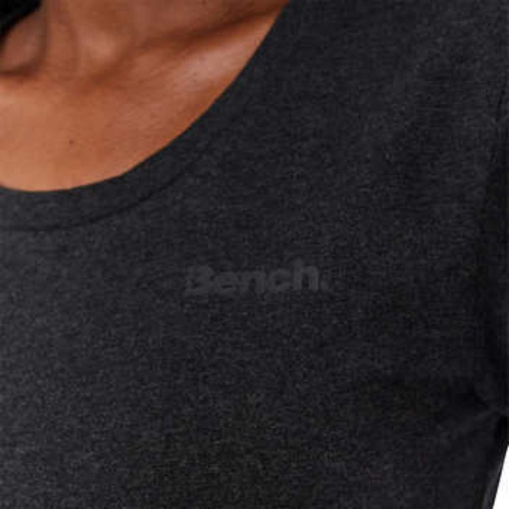 NEW Bench Women's Logo Short Sleeve T-Shirt | Heathered Black, Charcoal, Ruched, nwt - Bench- Buttons & Beans Co.