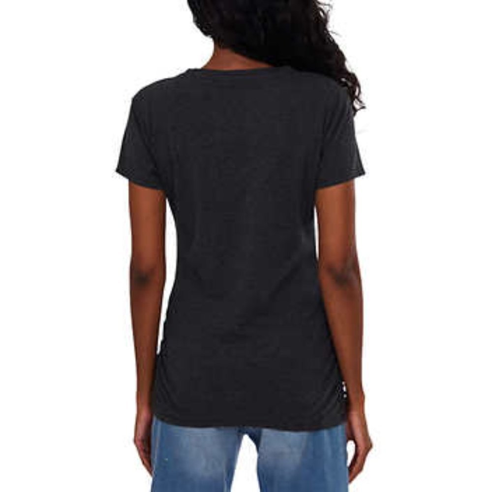 NEW Bench Women's Logo Short Sleeve T-Shirt | Heathered Black, Charcoal, Ruched, nwt - Bench- Buttons & Beans Co.