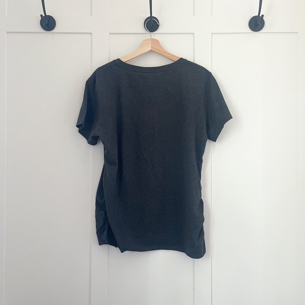 NEW Bench Women's Logo Short Sleeve T-Shirt | Heathered Black, Charcoal, Ruched, nwt - Bench- Buttons & Beans Co.
