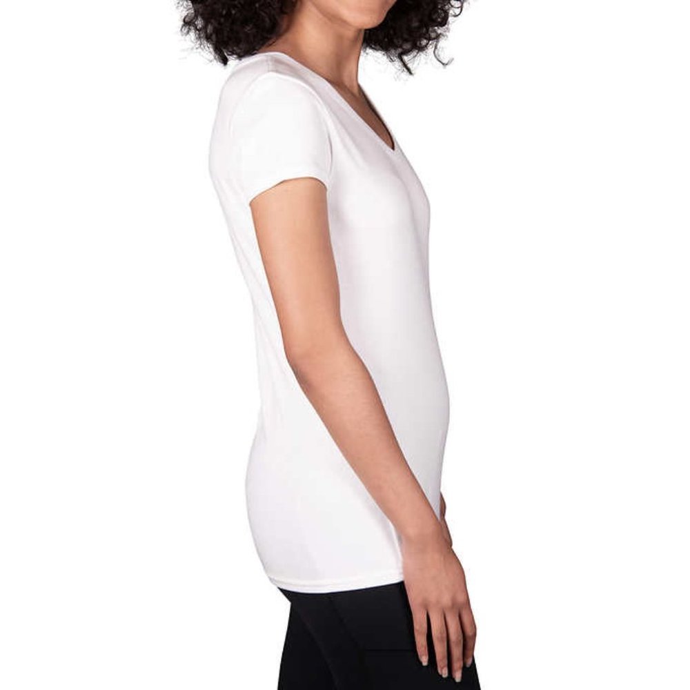 NEW Kirkland Signature Cotton Top Women’s Short Sleeve T-shirt, White Top, nwt - Kirkland Signature- Buttons & Beans Co.