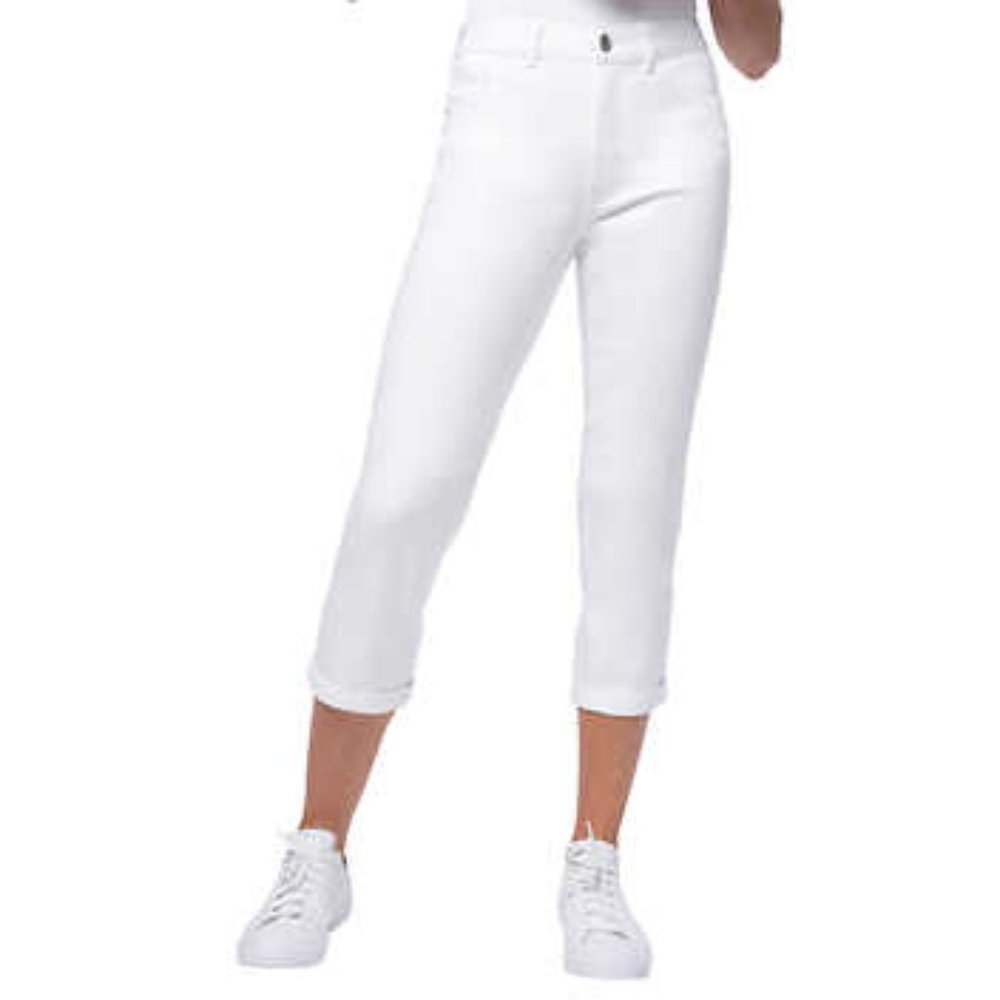 NEW Santana Straight Women's Denim Tummy Control Capri | White, Size 6, nwt - Santana- Buttons & Beans Co.