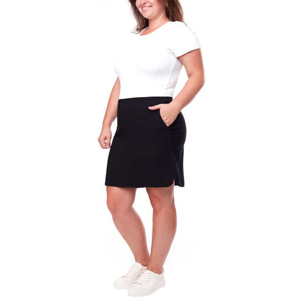 NEW S.C. & Co. Women’s Pull-on Skort with Petal Slits Skirt | Black Ponte, nwt - S.C. & Co- Buttons & Beans Co.